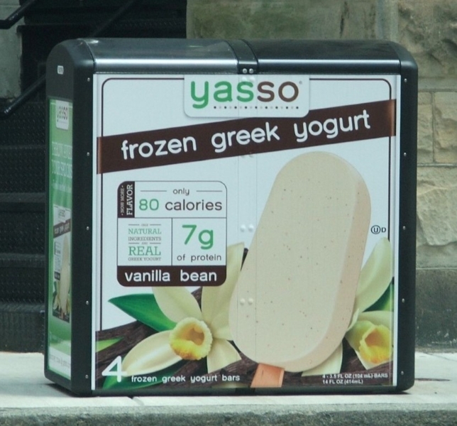 Yasso Frozen Greek Yogurt Trash Receptacle Boston